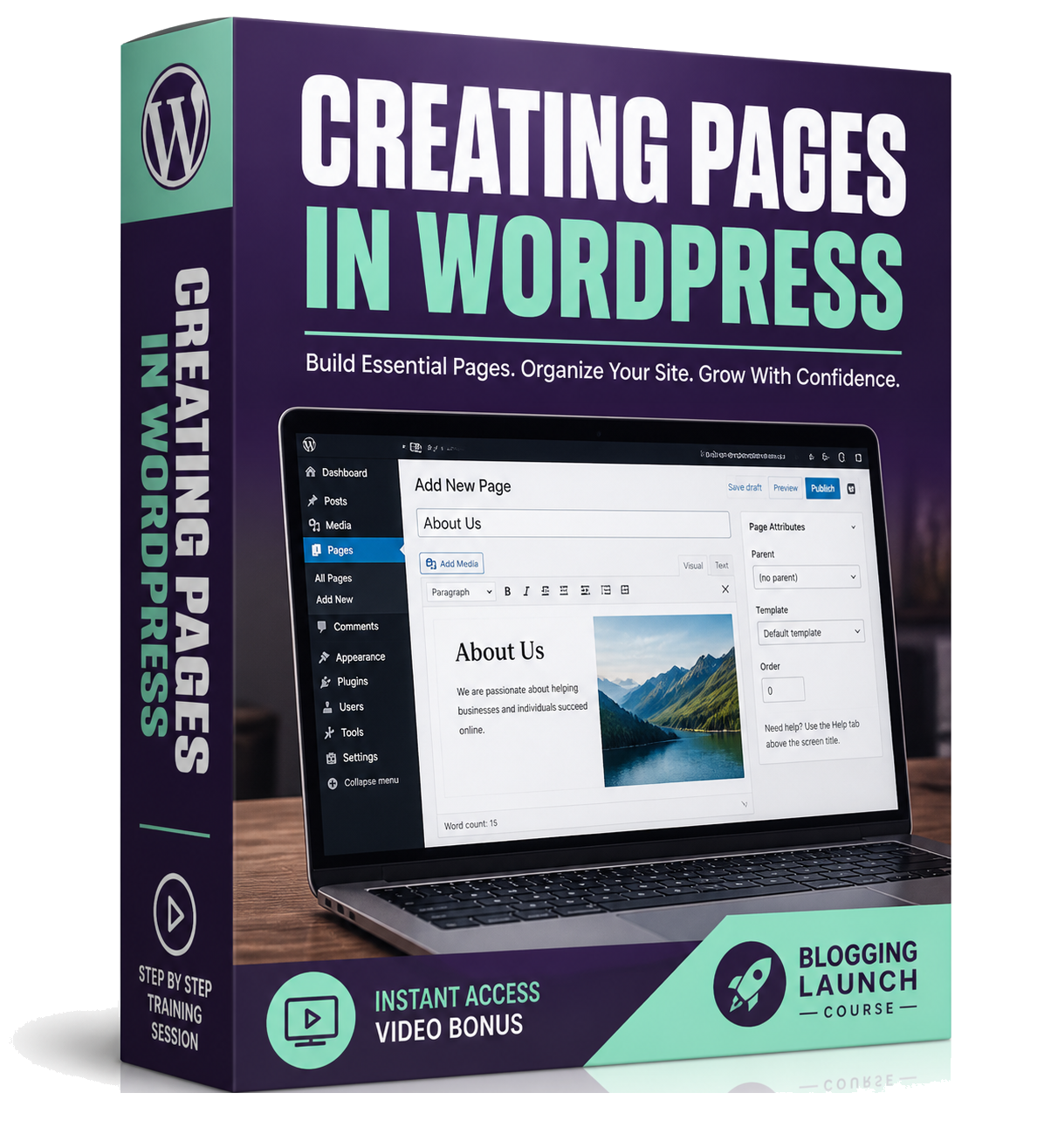 Creating pages in Wordpress